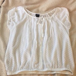 White Polka dot Torrid peasant top